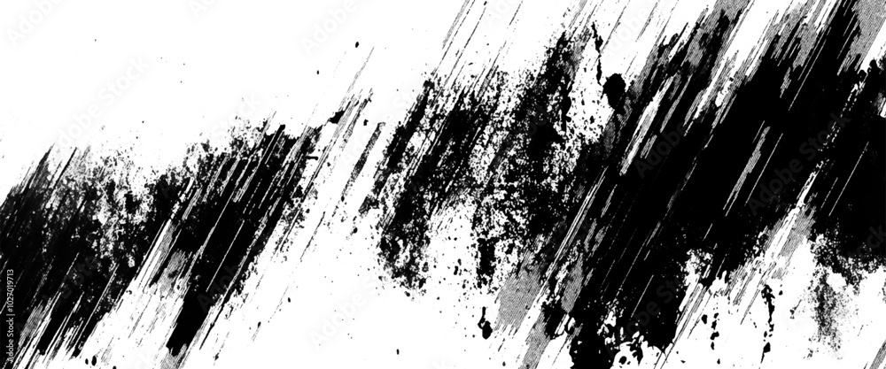 Vector brush grunge texture Rough Black Scratches splatter grunge distressed background.