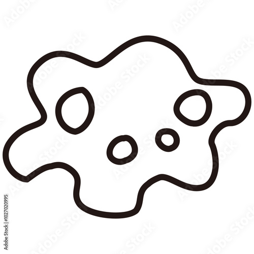 シンプルなアメーバ（微生物）のイラスト