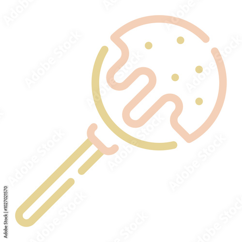 A whimsical illustration of a cake pop dipped in chocolate, perfect for dessert lovers and party celebrations.