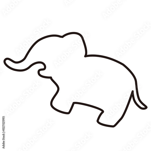 シンプルな象のシルエットのイラスト
