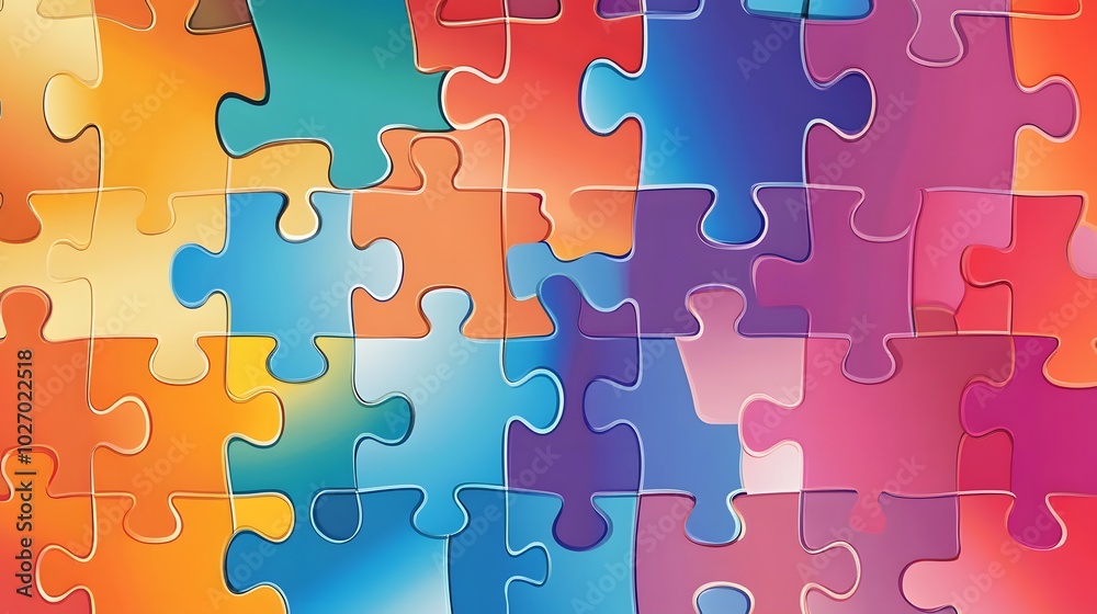 Abstract Puzzle Pieces with Gradient Colors Abstract Puzzle Pieces with Gradient Colors