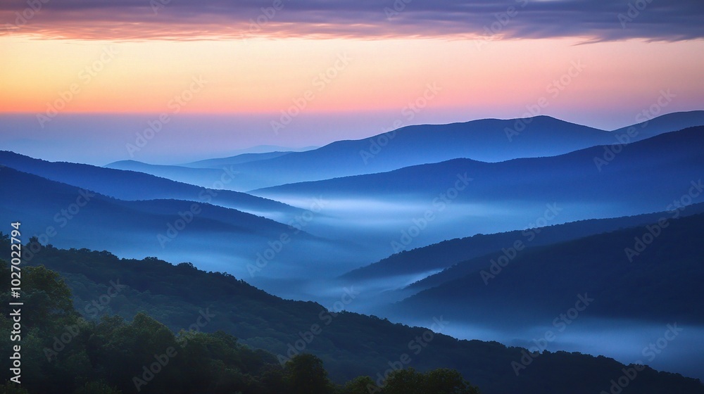 Serene Mountain Landscape at Dawn Serene Mountain Landscape at Dawn