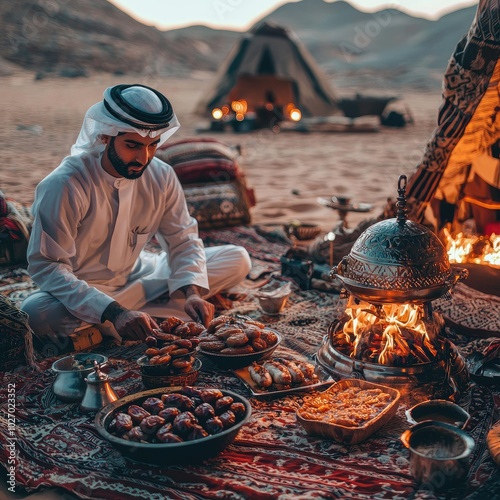 Wallpaper Mural Traditional Saudi Arabian Meal in Desert Setting Torontodigital.ca