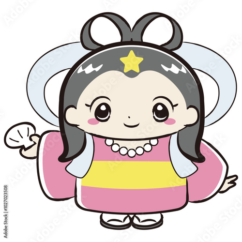 乙姫がモチーフのキャラクターイラスト