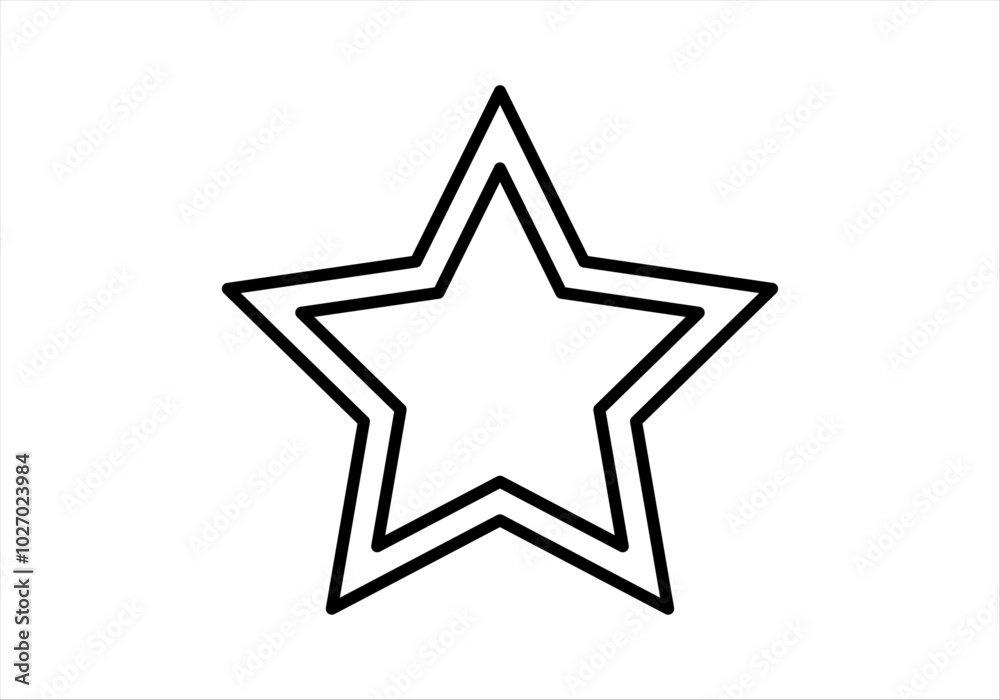 Icono negro de estrella de doble trazo Icono negro de estrella de doble trazo