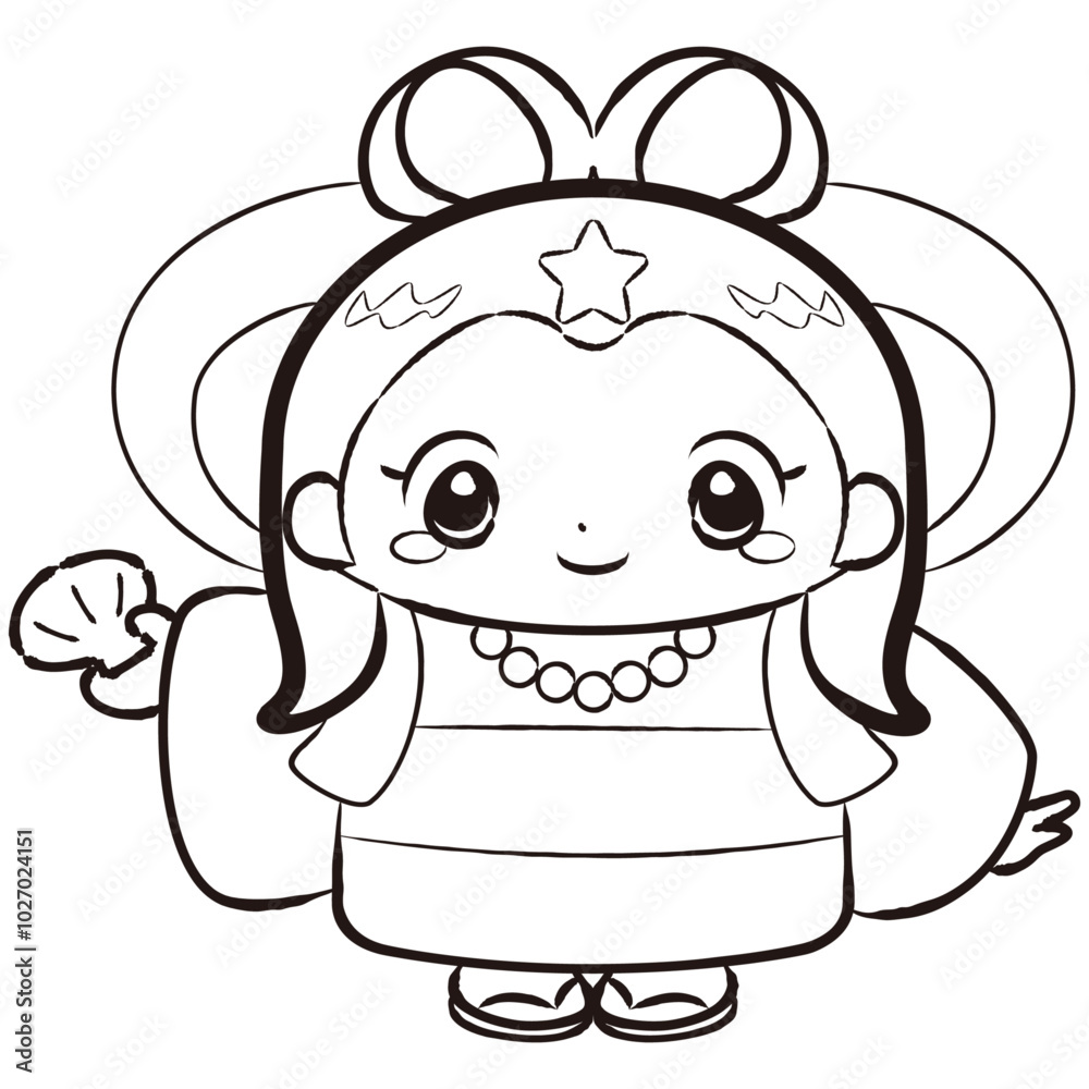 Fototapeta premium 乙姫がモチーフのキャラクターイラスト