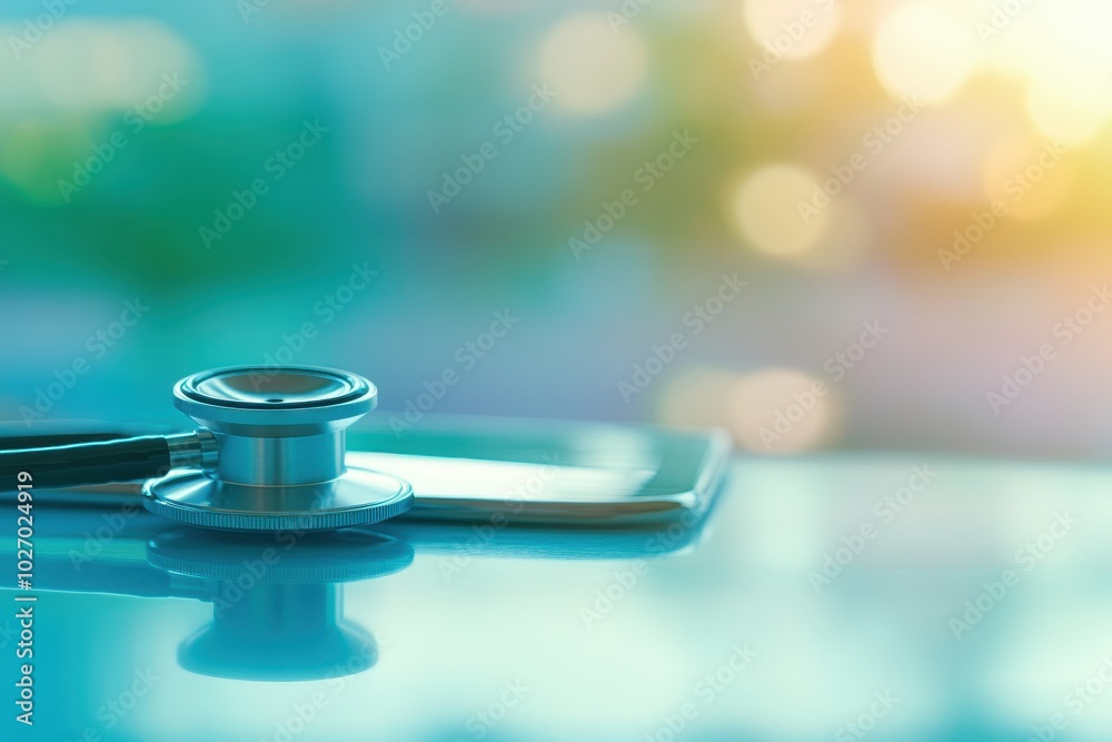 stethoscope and a smartphone symbolize technology in science and medical theme stethoscope and a smartphone symbolize technology in science and medical theme