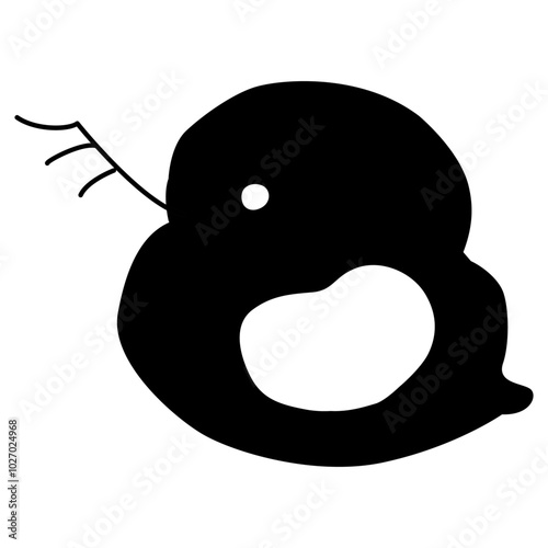 シンプルなミジンコ（微生物）のイラスト