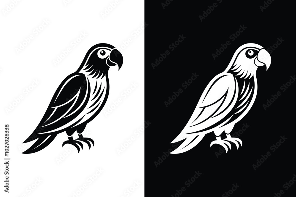Parrot Bird Silhouette. Simple and Versatile Cut Out Vector Icon Parrot Bird Silhouette. Simple and Versatile Cut Out Vector Icon