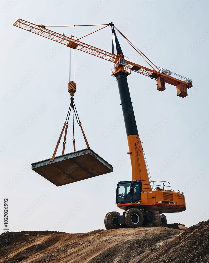 a construction crane lifting object on plain white background a construction crane lifting object on plain white background