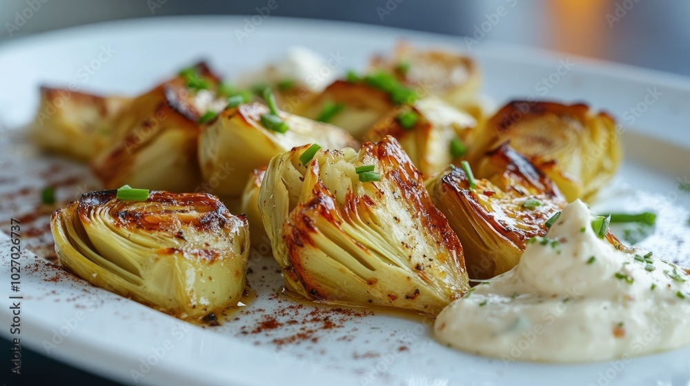 Roasted Artichoke Hearts with Vegan Sauce Roasted Artichoke Hearts with Vegan Sauce