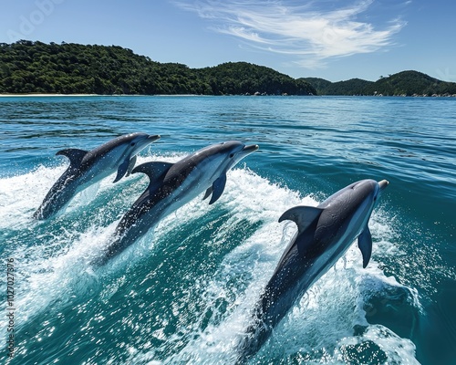 Dolphins Swimming in the Bay of Islands Tour