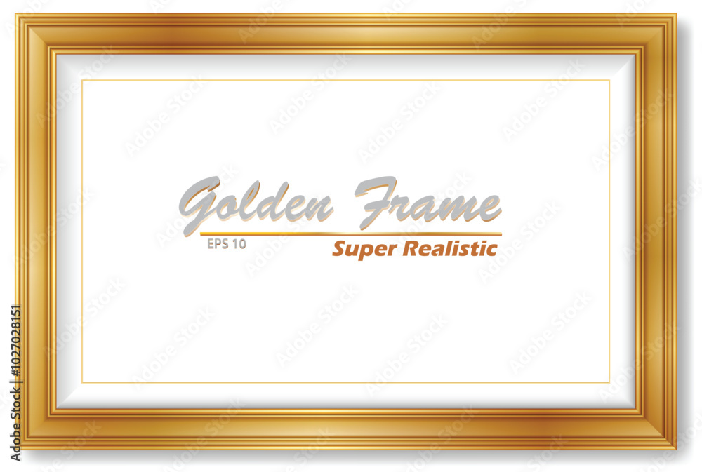 An Illustration elegant gold picture frame super realistic shape.