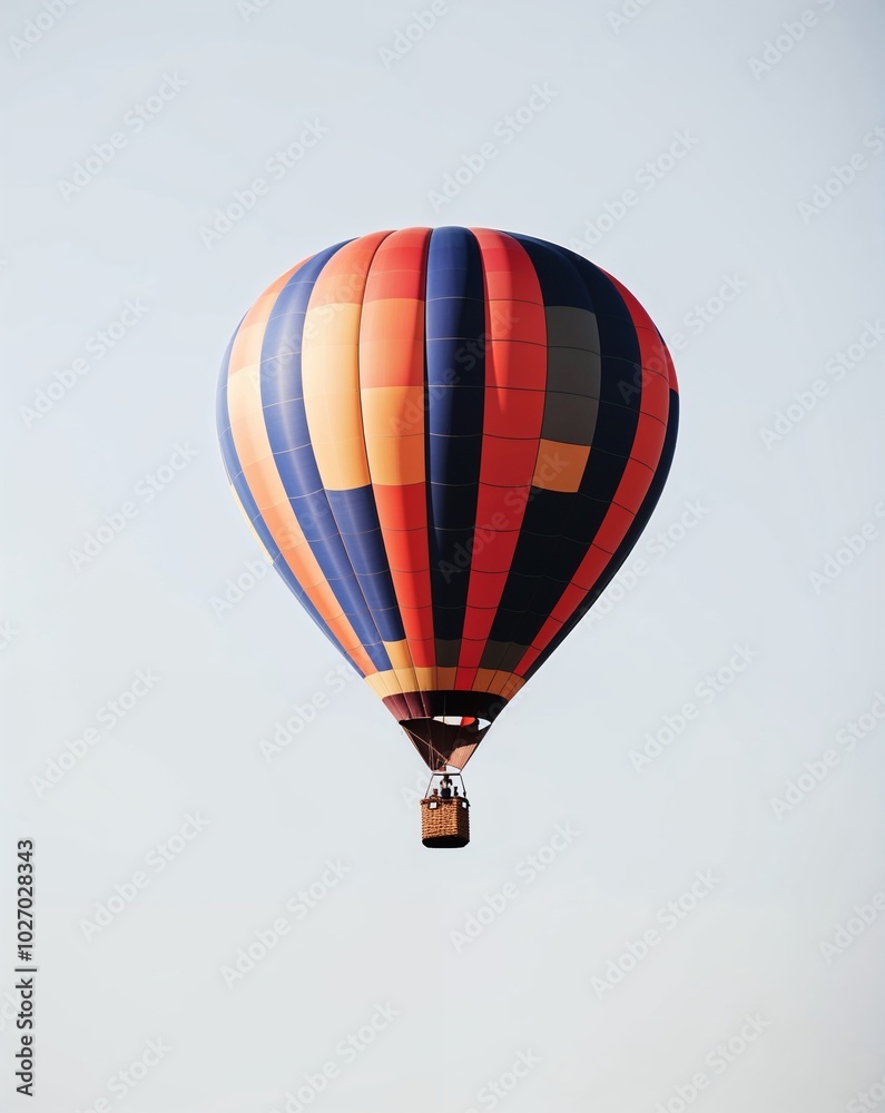 Fototapeta premium a hot air balloon floating on plain white background