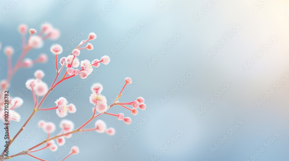 Delicate pink bud cluster with subtle gradients on a pristine background Delicate pink bud cluster with subtle gradients on a pristine background