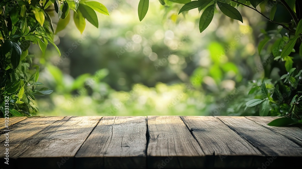 Serene Natural Background with Wooden Surface Serene Natural Background with Wooden Surface
