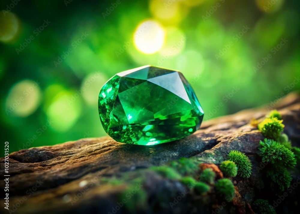 Stunning Emerald Green Stone with Natural Textures and Copy Space for Background Use Stunning Emerald Green Stone with Natural Textures and Copy Space for Background Use
