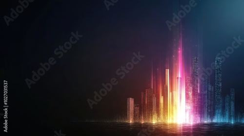 Wallpaper Mural Vibrant Cityscape with Abstract Light Effects Torontodigital.ca