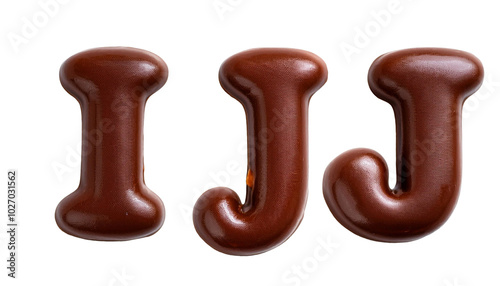 I J Chocolate Alphabet – Irresistibly Juicy Characters isolated on white