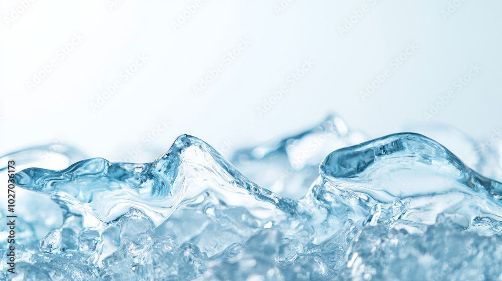 Organic shapes formed by melting ice in a tranquil, natural setting Organic shapes formed by melting ice in a tranquil, natural setting