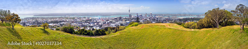 Auckland City Panorama from Mount Eden, New Zealand photo