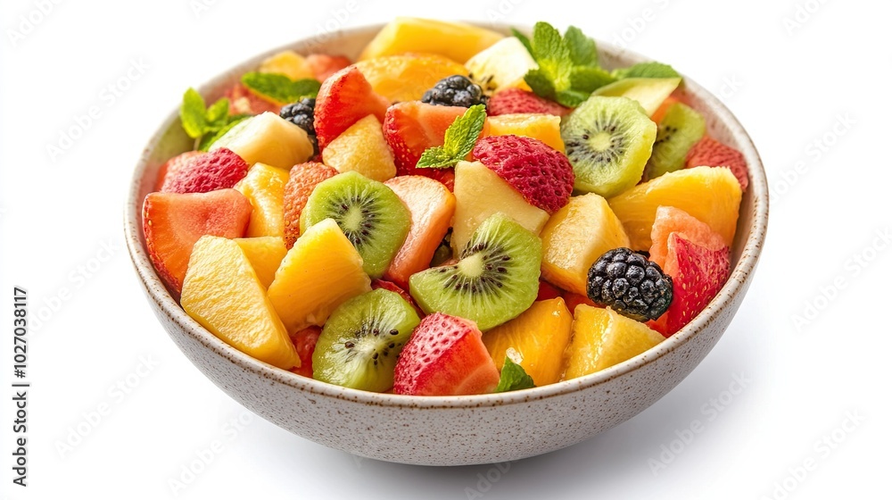 Mixed Fruit Salad in bowl isolated on white background Mixed Fruit Salad in bowl isolated on white background
