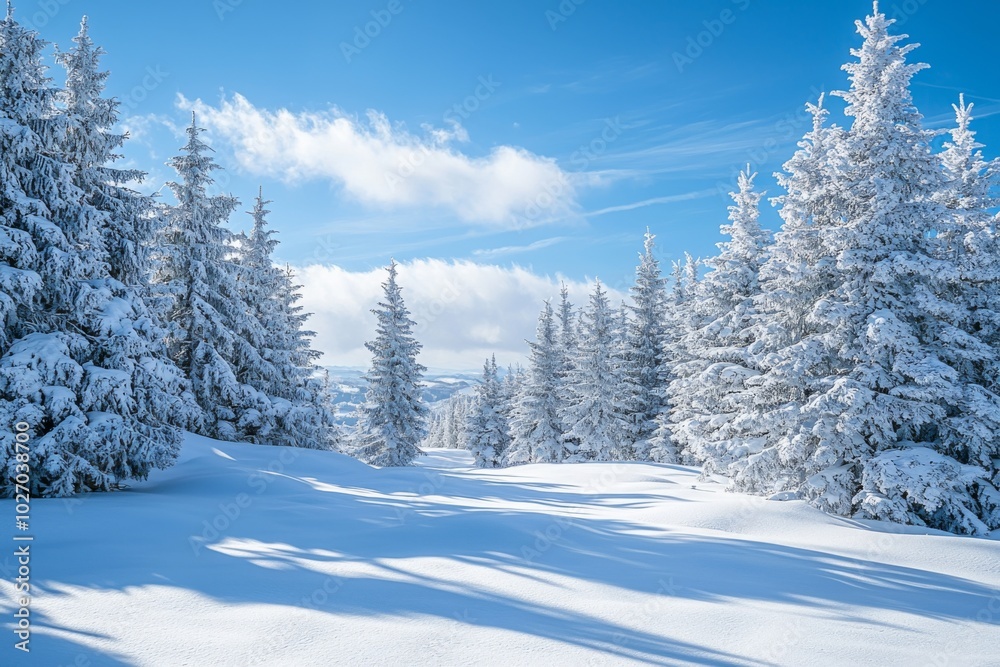 Fototapeta premium Winter season background created with Generative AI