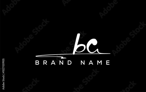 BC letter beauty handwriting vector logo.