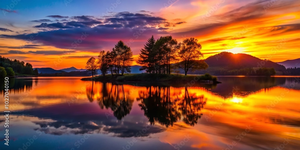 Obraz premium Stunning Silhouette Photography of Schtteln Landscape at Sunset for Dreamy Visuals