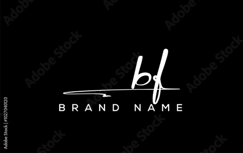 BF letter beauty handwriting vector logo. photo