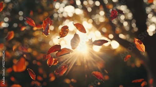 Autumn Leaves Dancing in Sunlight