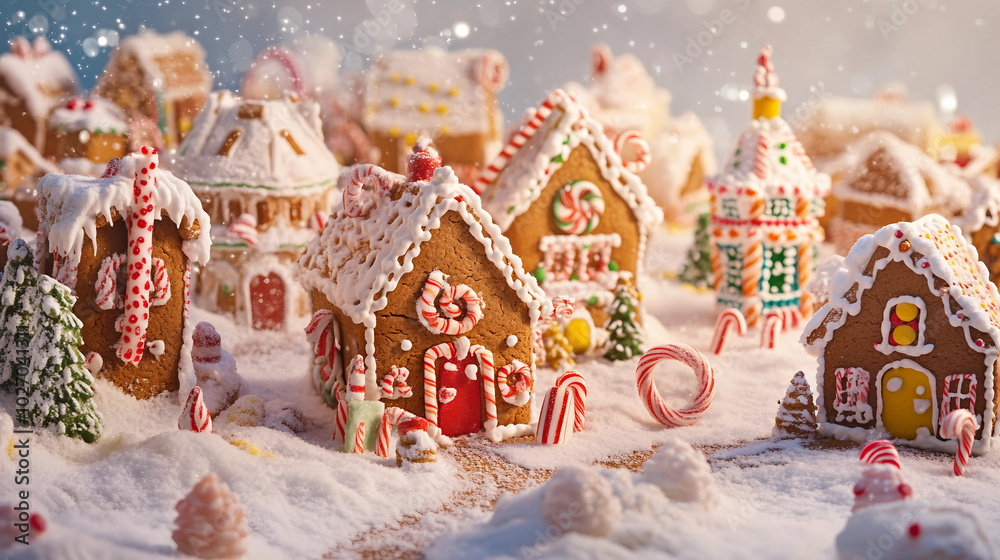 Naklejka premium gingerbread house in the snow