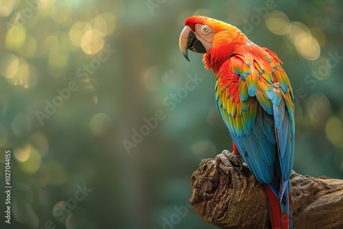 Using a softly blurred natural background, the magpierobin perched gently, displaying its vibrant colors in a pose that exudes prayer and reverence, Generative AI. photo