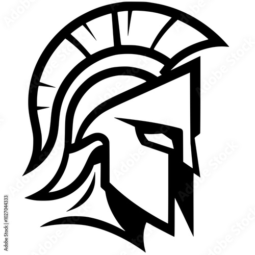 Spartan helmet logo silhouette