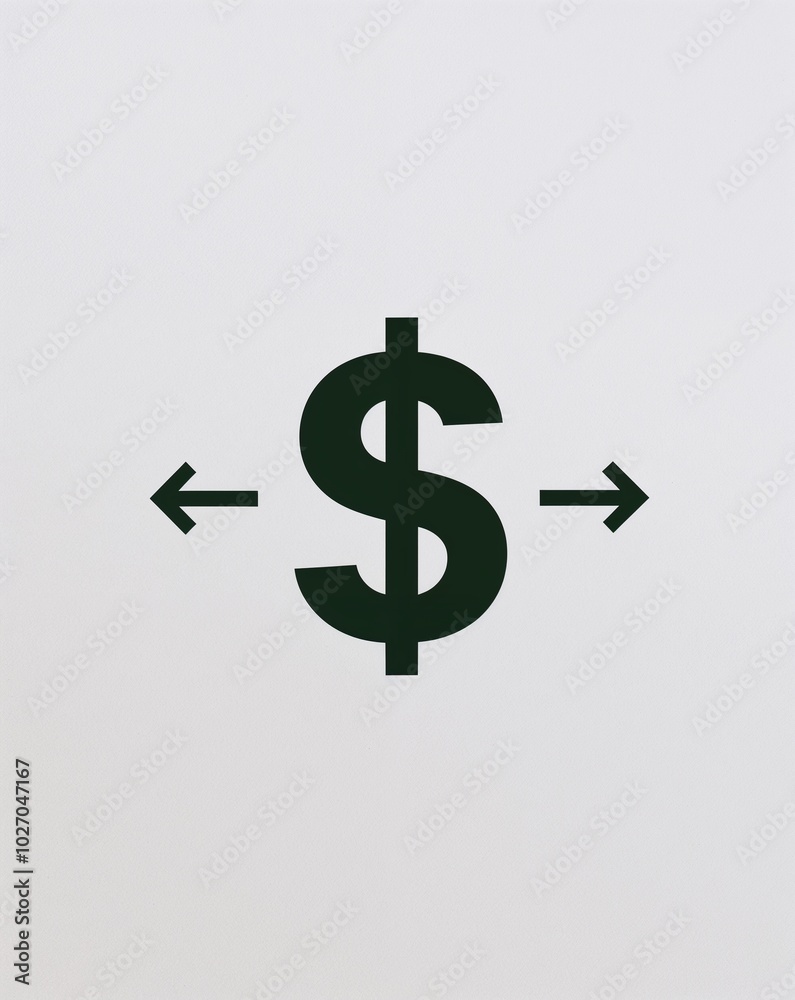 a dollar sign with arrows on plain white background a dollar sign with arrows on plain white background