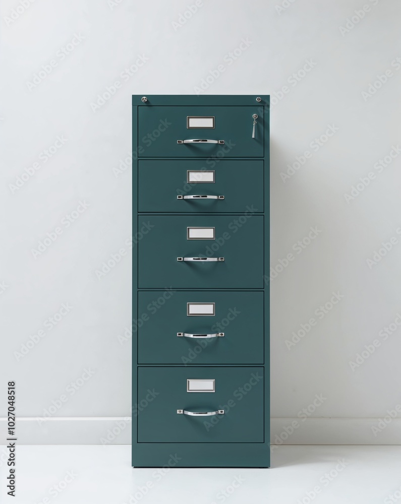 a filing cabinet with drawers on plain white background a filing cabinet with drawers on plain white background