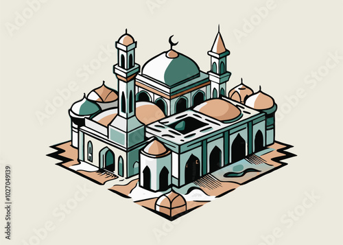 illustration of a mosque vector.