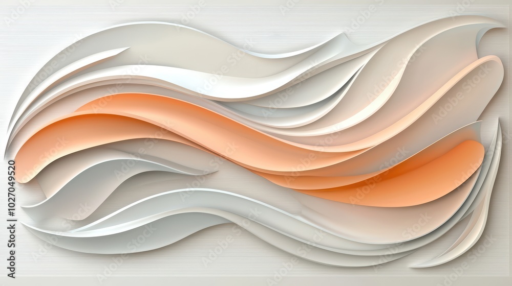 Obraz premium Abstract Orange White Waves