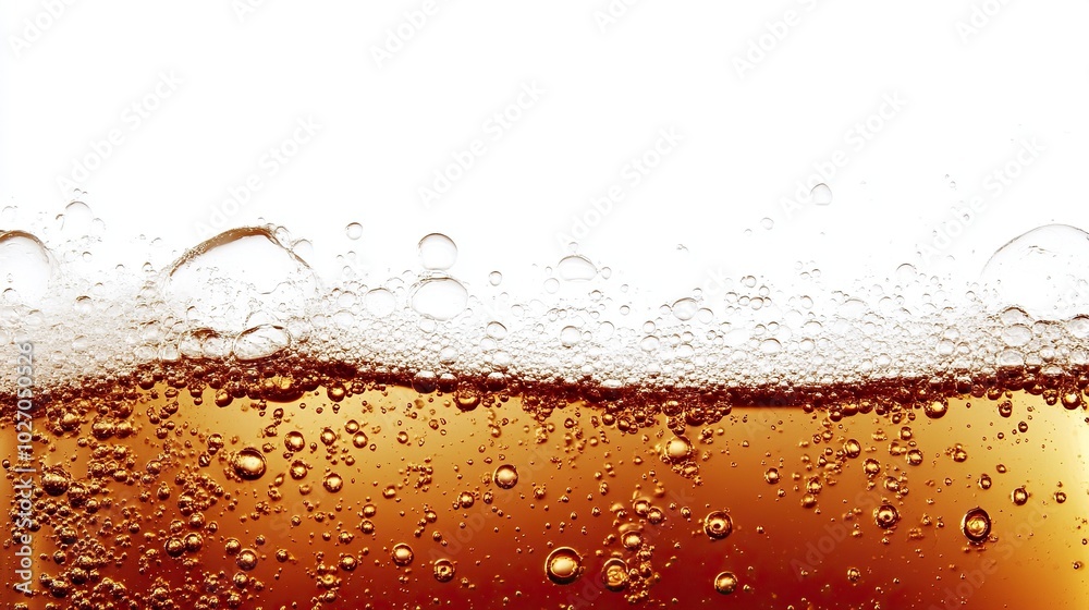 Side view background of refreshing cola flavored soda with bubbles isolated Side view background of refreshing cola flavored soda with bubbles isolated
