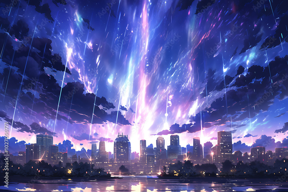 Fototapeta premium lightning strikes in urban areas