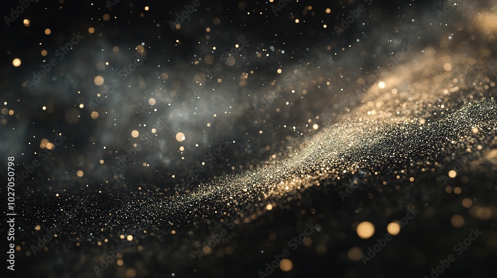 Obraz premium Sparkling Dust Particles in Dark Background