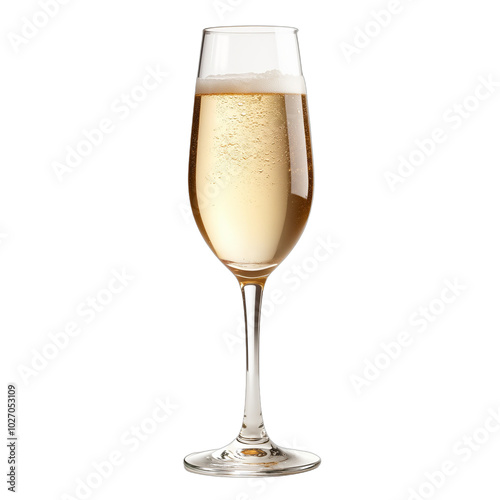 Champagne Flute on Black Background