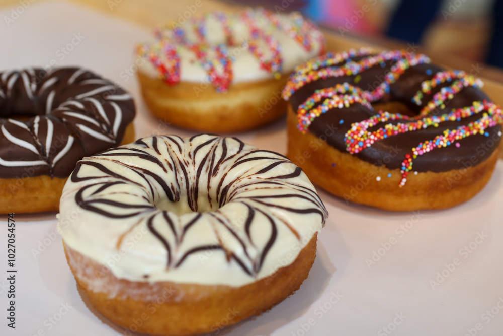 a donut dessert on display a donut dessert on display