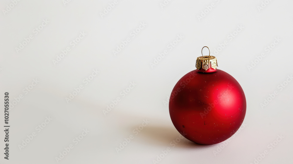 shiny red Christmas ornament sits elegantly against plain background, evoking festive spirit and holiday cheer. Its smooth surface reflects light beautifully, making it perfect decoration shiny red Christmas ornament sits elegantly against plain background, evoking festive spirit and holiday cheer. Its smooth surface reflects light beautifully, making it perfect decoration