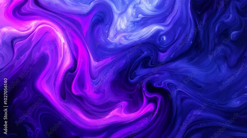 Abstract swirling electric blue and purple paint background texture, Electric blues and purples swirling together