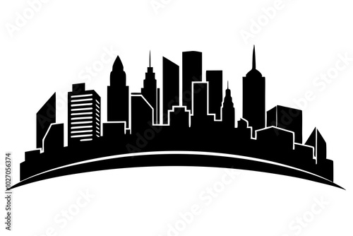 City Skyline Silhouette | vector silhouette illustration on white background