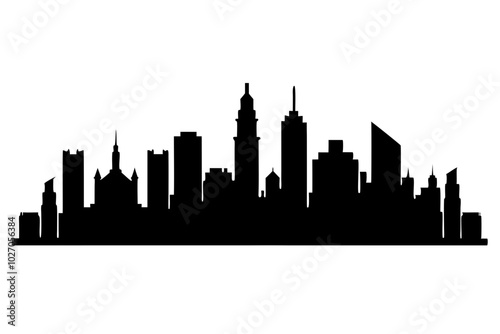 City Skyline Silhouette | vector silhouette illustration on white background