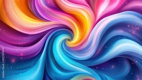 Vibrant swirl of colors creating a dynamic abstract artwork. Perfect for backgrounds and creative projects.