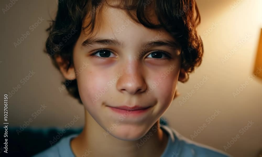 Teenager Portrait with Serious and Happy Expressions Indoors Teenager Portrait with Serious and Happy Expressions Indoors