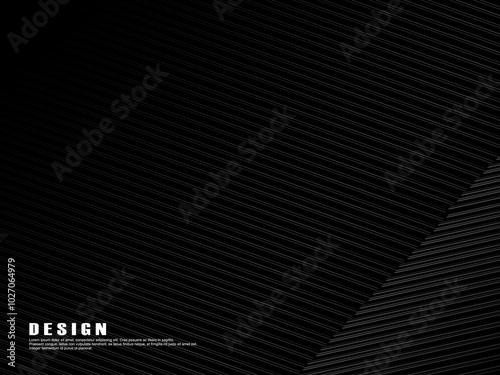 Black abstract geometric background. Modern shape concept. Black gradient lines poola background. photo